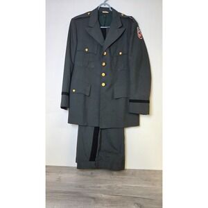 Vintage 194th Brigade USAMM Enlisted Uniform Green Wool Jacket 44R Trousers 37S